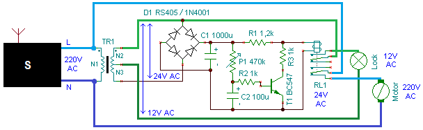 Schema of electric lock