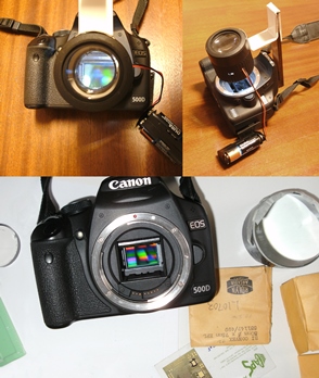 Device to allow cleaning the sensor of a digital camera